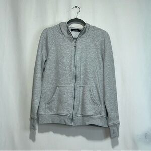 Gray Varsity Jacket‎ with Ribbed Cuffs and Heathered Texture NWOT